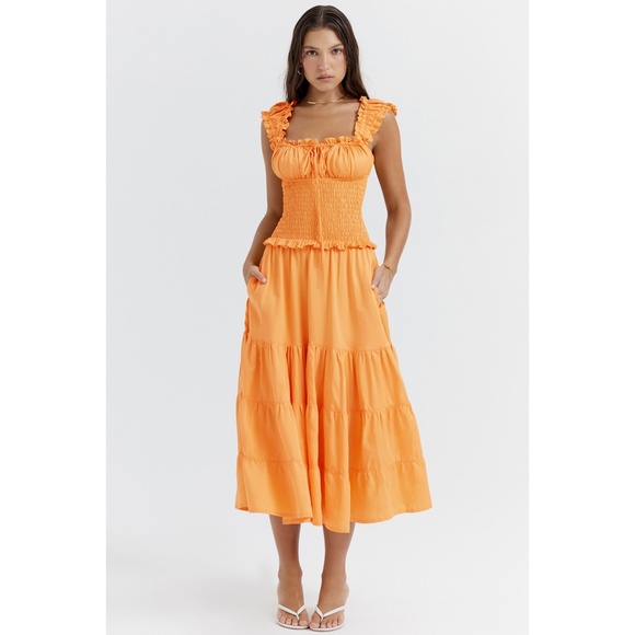 NEW House of CB Phedra Dress Warm Apricot Large+ (XL) - Picture 6 of 17